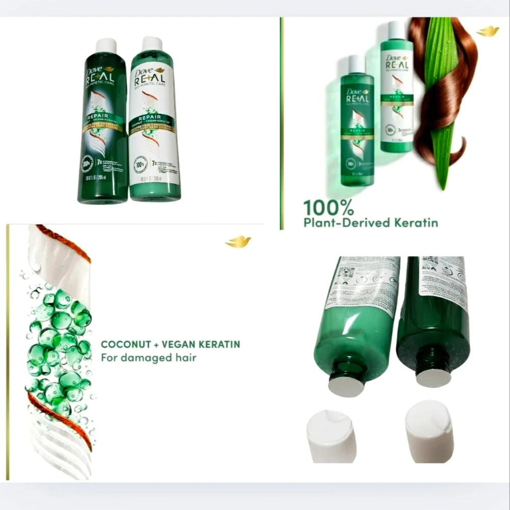 🔥2 SETS OF DOVE RE+AL SHAMPOO & CONDITIONER "REPAIR" - Picture 5 of 6